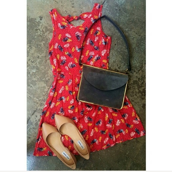 Coral Dandelion and Bow Tied Fit and Flare Mini delias - Picture 8 of 10